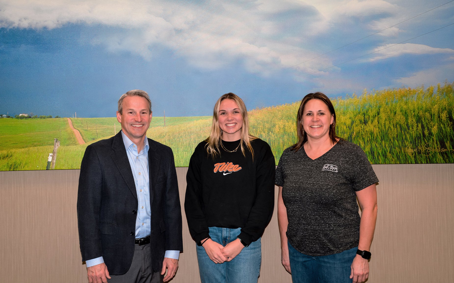 East River General Manager Bob Sahr, Julia and Karen Trygstad